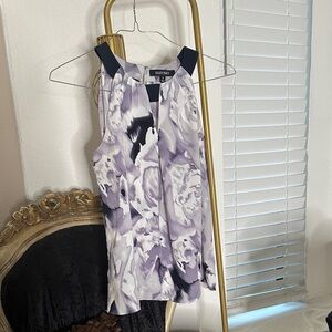 Ellen Tracy Abstract Purple and Black Mini Dress